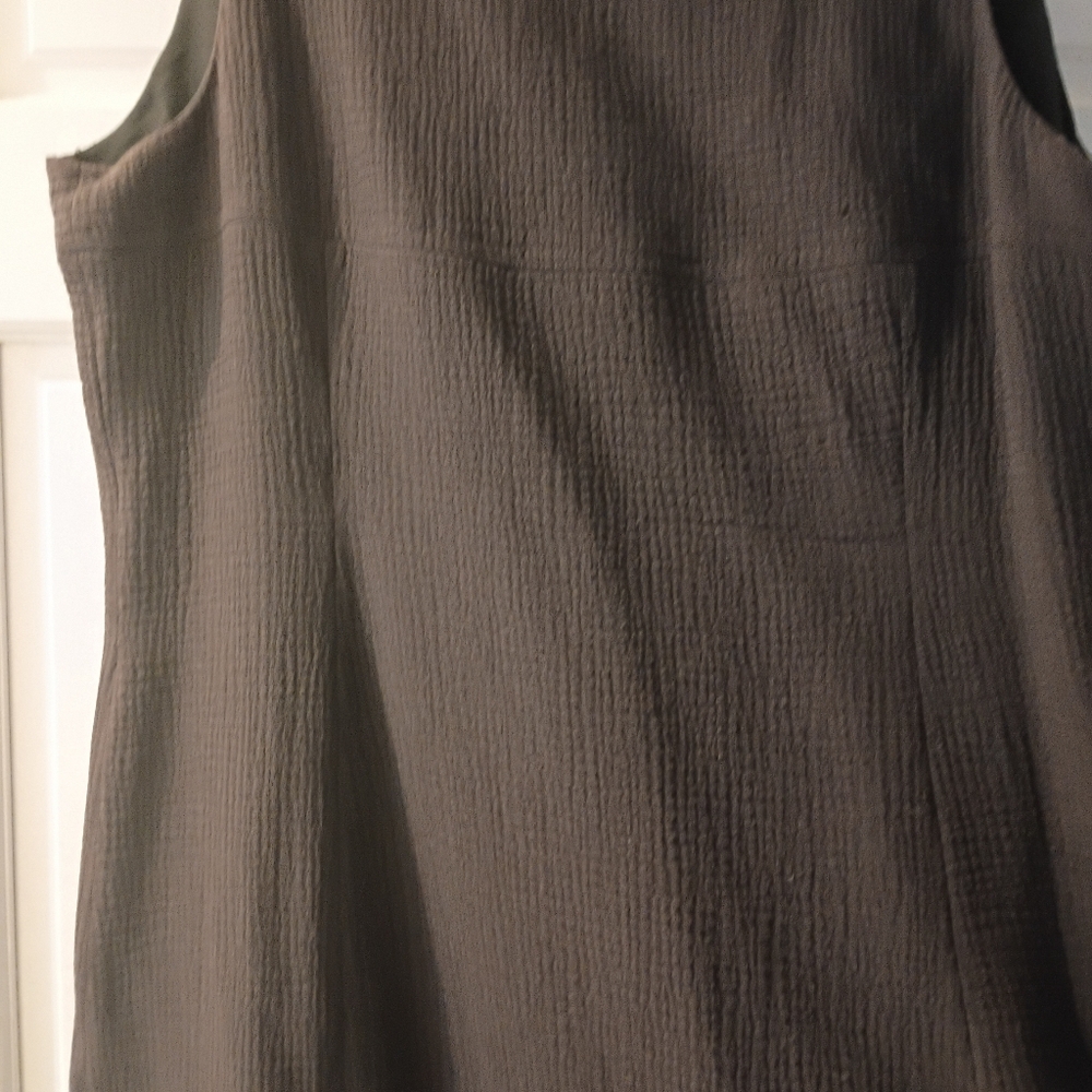Armani Crinkle/Waffle Weave Bateau Shift In Espresso